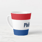Tasse Latte Drapeau néerlandais personnalisé (Angle gauche)
