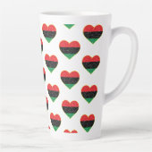 Tasse Latte drapeau panafricain cœur histoire noire afro-améri (Droite)