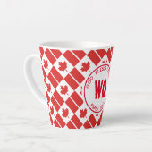 Tasse Latte DRAPEAU Patriotique Monogam CANADA (Angle gauche)