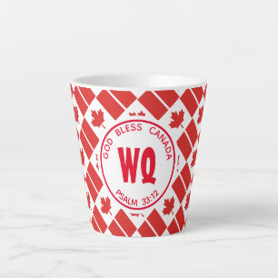 Tasse Latte DRAPEAU Patriotique Monogam CANADA