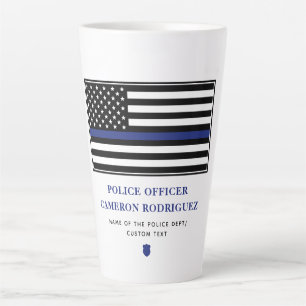 Tasse Latte Drapeau personnalisé de l'officier de police de la