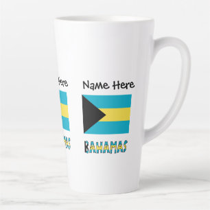 Tasse Latte Drapeau personnalisé des Bahamas