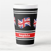 Tasse Latte Drapeau personnalisé du Royaume-Uni (Devant)