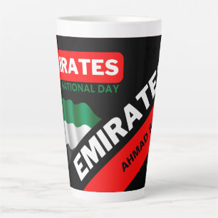 Tasse Latte Drapeau Personnalisé Patriotique Émirats Arabes Un