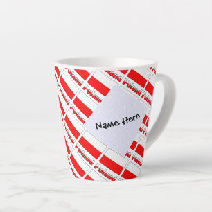 Tasse Latte Drapeau polonais de la Pologne en carrelage noir P