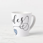 Tasse Latte Drapeau Rhodes En Coeur, Grèce (Angle droit)