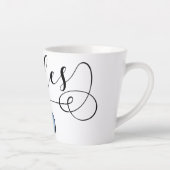 Tasse Latte Drapeau Rhodes En Coeur, Grèce (Droite)