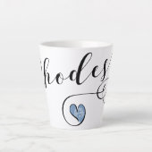 Tasse Latte Drapeau Rhodes En Coeur, Grèce (Devant)