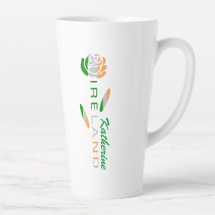 Tasse Latte Drapeau rose personnalisé au nom irlandais 