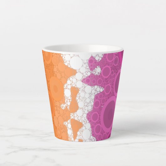 Tasse Latte Drapeau Super bohème Bubbly Lesbian Pride Abstrait (Devant)