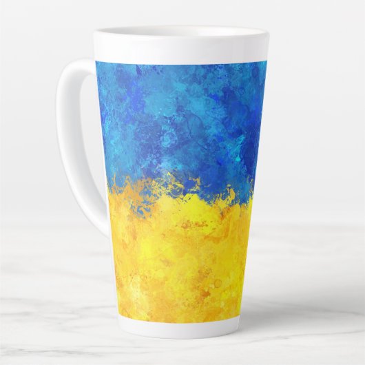 Tasse Latte drapeau ukrainien  (Angle gauche)