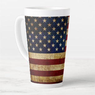 Tasse Latte Drapeau USA / Grunge