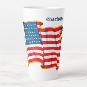 Tasse Latte Drapeau vintage patriotique américain, le 4 juille