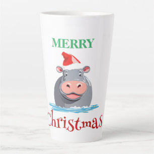 Tasse Latte Drôle animaux Safari HIPPO Père Noël Costume de No