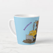 Tasse Latte Drôle bulldozer de conduite de taureaux (Angle gauche)