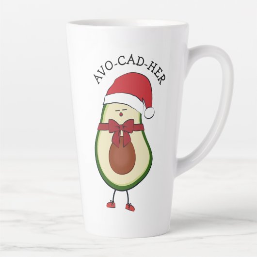 Tasse Latte Drôle cadeau Santa Hat Avocado (Droite)