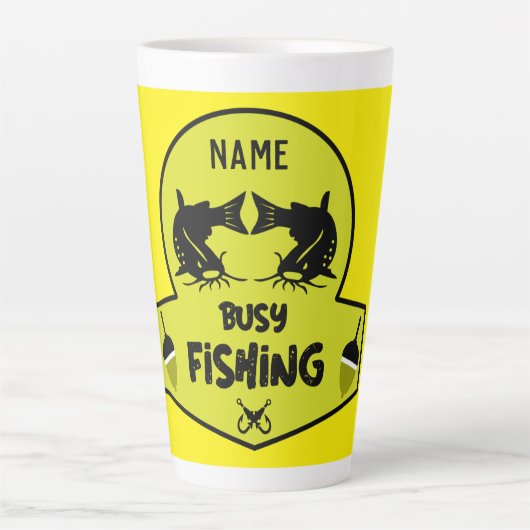 Tasse Latte Drôle cadeaux de pêche originaux (Devant)