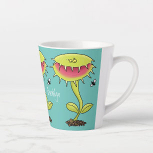 Tasse Latte Drôle carnivore Vénus piège à mouches plante dessi