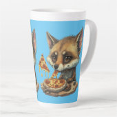 Tasse Latte Drôle coyote manger pizza (Angle droit)