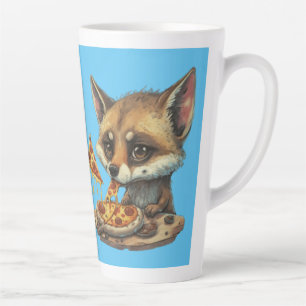 Tasse Latte Drôle coyote manger pizza