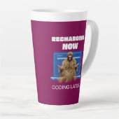 Tasse Latte Drôle de Bigfoot Programmeur Rechargeant le Codage (Angle droit)