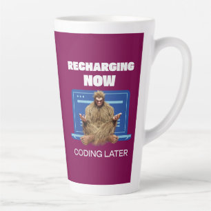 Tasse Latte Drôle de Bigfoot Programmeur Rechargeant le Codage