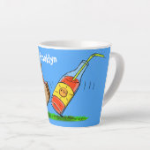 Tasse Latte Drôle de dessin animé de fourmis (Angle droit)