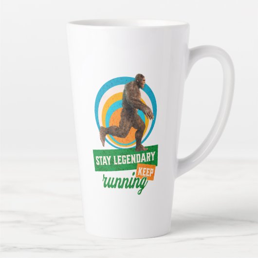Tasse Latte Drôle de motivation de course de Bigfoot (Droite)
