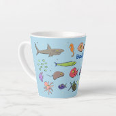 Tasse Latte Drôle des créatures marines dessin motif (Angle gauche)