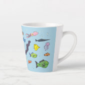 Tasse Latte Drôle des créatures marines dessin motif (Droite)