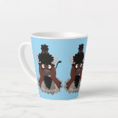 Tasse Latte Drôle dessin animé de bison de buffle (Angle gauche)