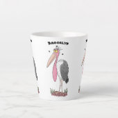 Tasse Latte Drôle dessin animé de cigogne en marabou (Devant)