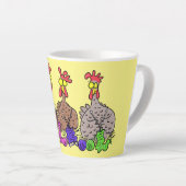 Tasse Latte Drôle dessin animé de poulets de tricot (Angle droit)