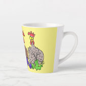 Tasse Latte Drôle dessin animé de poulets de tricot (Droite)