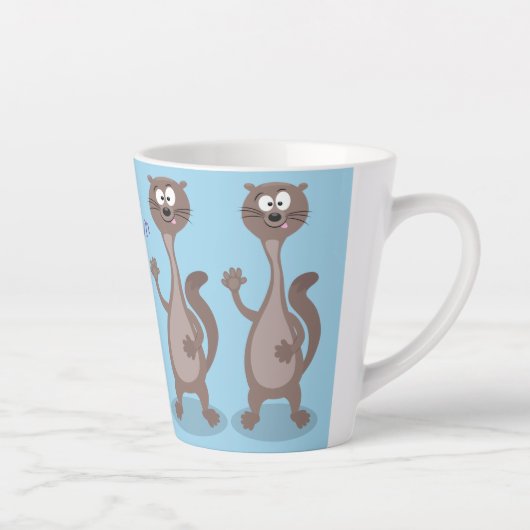 Tasse Latte Drôle dessin animé en toile (Droite)