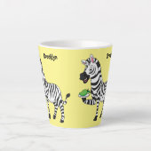 Tasse Latte Drôle dessin animé zèbre (Devant)