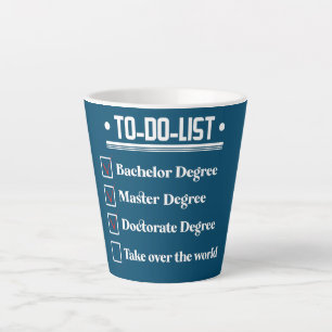 Tasse Latte Drôle Doctorat Doctorat Dissertation Doctorat Dipl