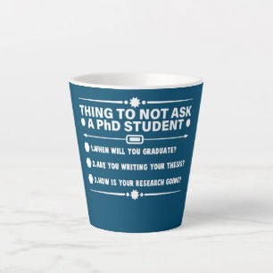 Tasse Latte Drôle Doctorat Doctorat Dissertation Doctorat Dipl