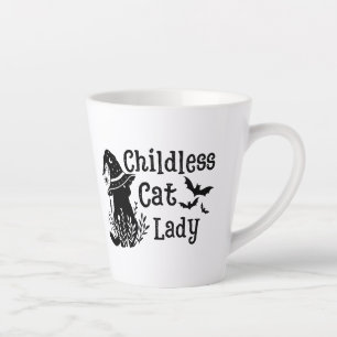 Tasse Latte Drôle Éffrayant Coupe Enfant Chat Lady