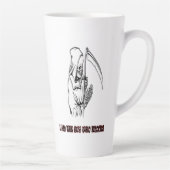 Tasse Latte Drôle Grim Reaper Citation Éffrayante Halloween Nu (Droite)