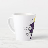 Tasse Latte Drôle Halloween Chat noir et Lune magique (Angle gauche)