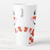 Tasse Latte Drôle Happy Face Snowman Écart d'hiver Hot Coca (Devant)