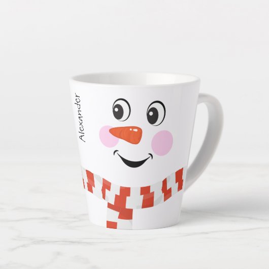 Tasse Latte Drôle Happy Face Snowman Écart d'hiver Hot Coca (Angle droit)
