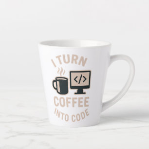 Tasse Latte Drôle Je Transforme Le Café En Code