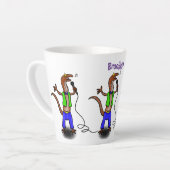 Tasse Latte Drôle lézard chantant avec bande dessinée de micro (Angle gauche)