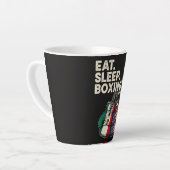 Tasse Latte Drôle Manger Dormir Répéter Boxe (Angle gauche)