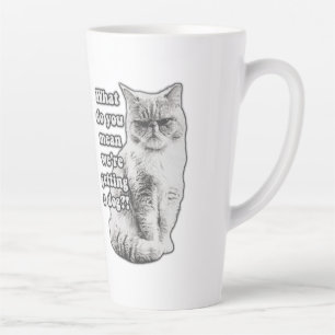 Tasse Latte Drôle mème de chat grincheux pour les amateurs et