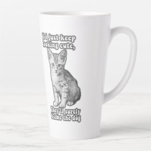 Tasse Latte Drôle mème de chat mignon pour les propriétaires d
