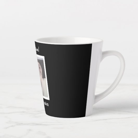 Tasse Latte Drôle mignon Grumpy Chien blanc 40e anniversaire N (Droite)