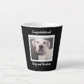 Tasse Latte Drôle mignon Grumpy Chien blanc 40e anniversaire N (Devant)